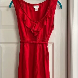 Like New Motherhood Maternity Red Ruffle Tank Top